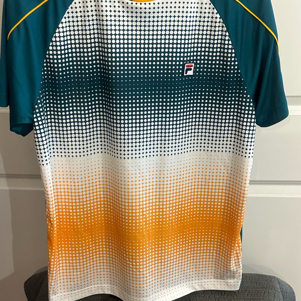 Fila Teal and Orange Dotted Tee